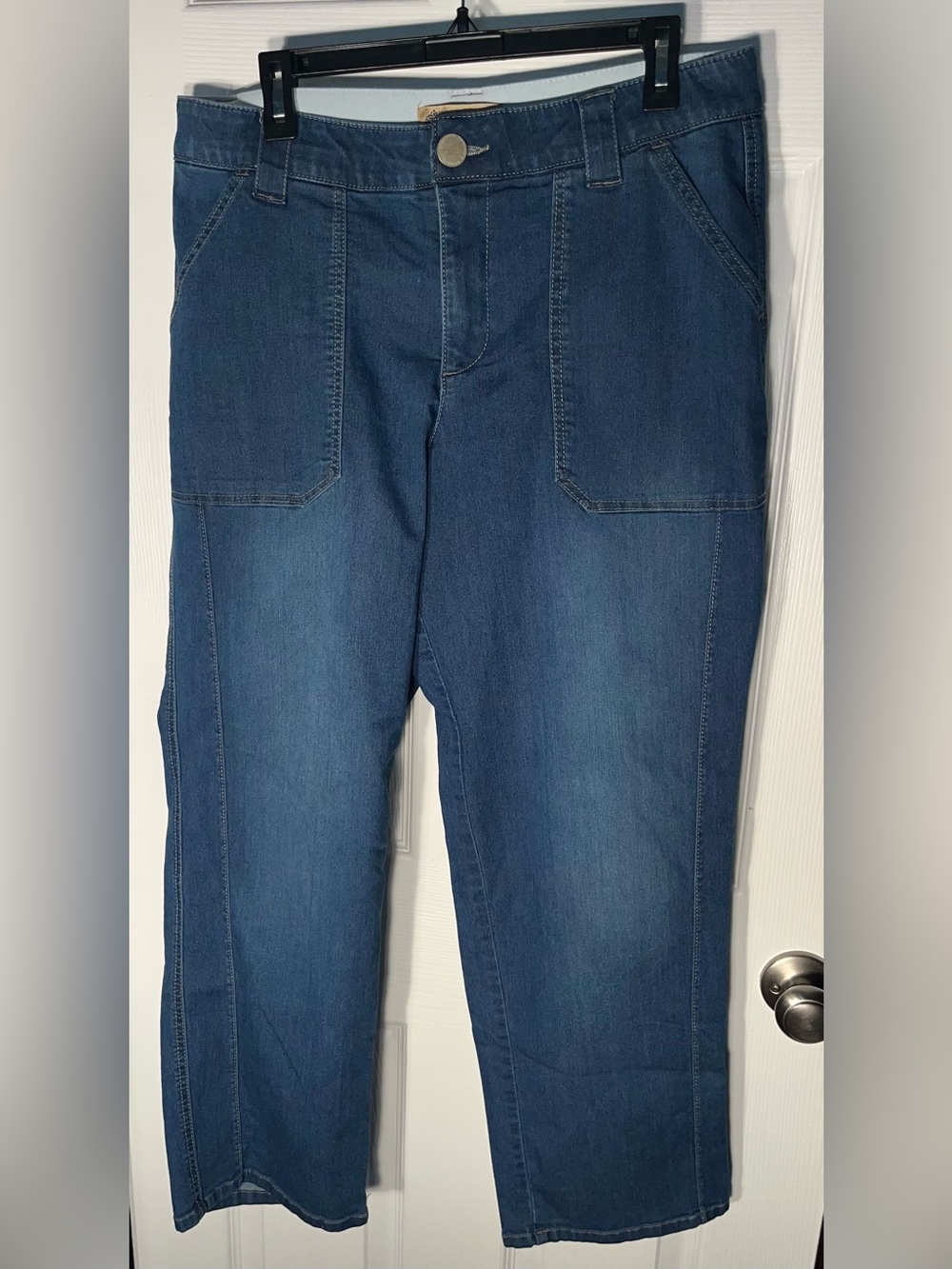 Women’s Democracy Ab Solution Jeans Blue Denim Patch Pocket Size 14